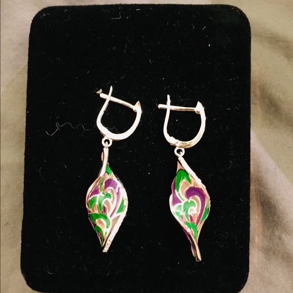 Sterling silver 925 dangling twist earrings. - Picture 4 of 7